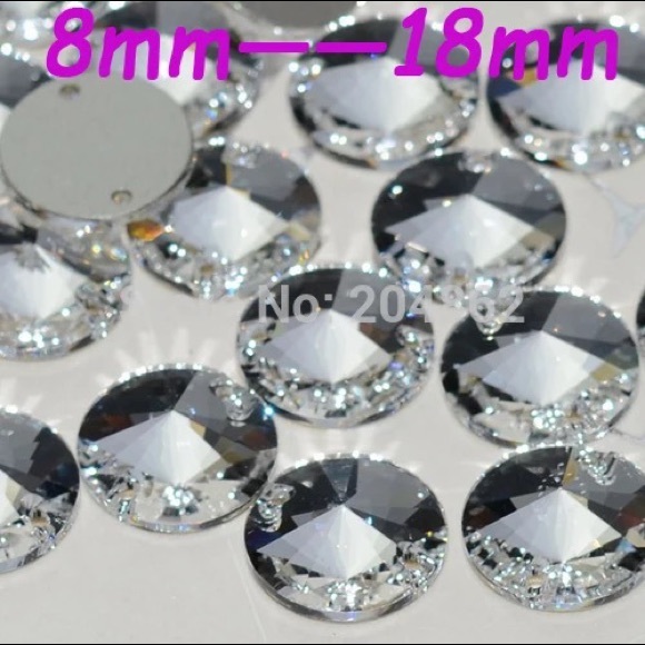 1PCS Crystal Sew On Rhinestone Flat Back Buttons - Picture 3 of 9